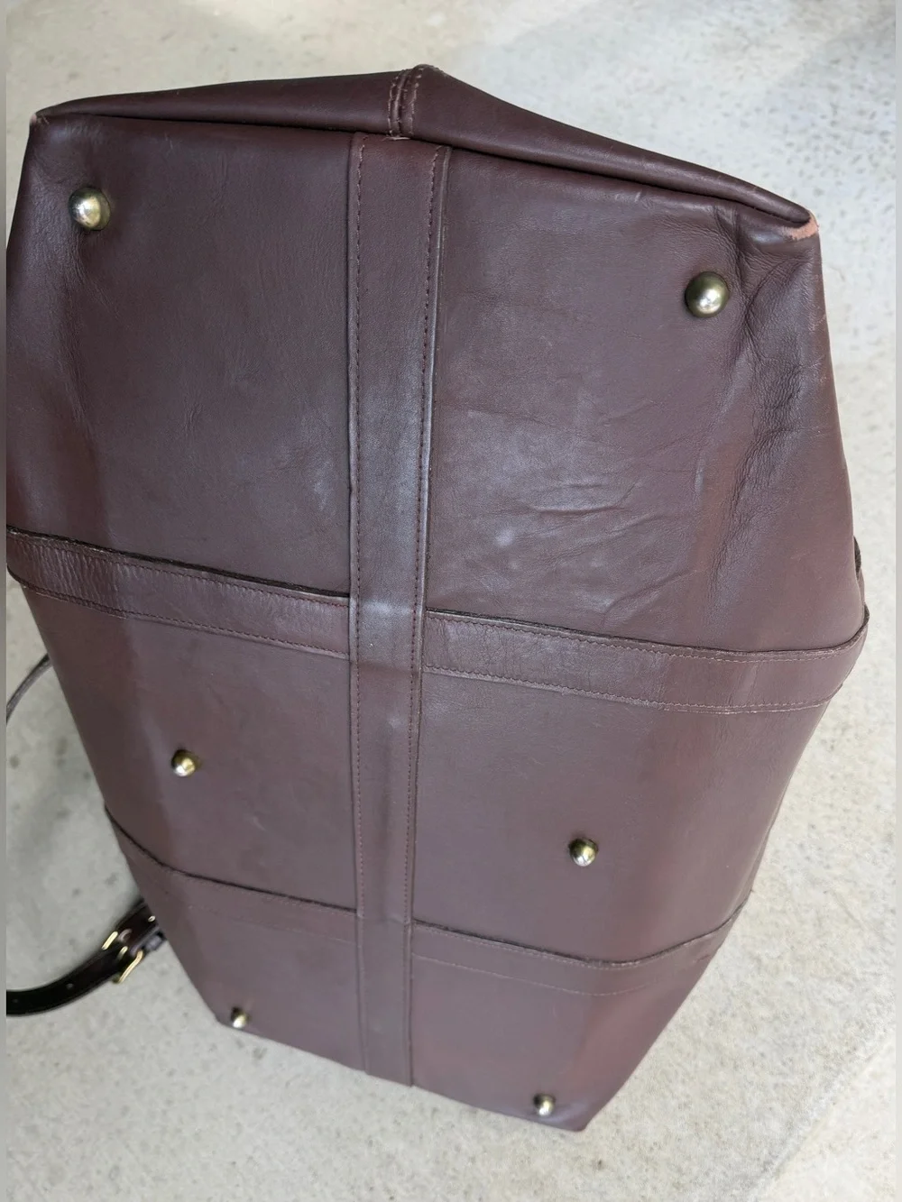 Rare Vintage Coach Leather Weekender Duffle Bag 0502 - Brown